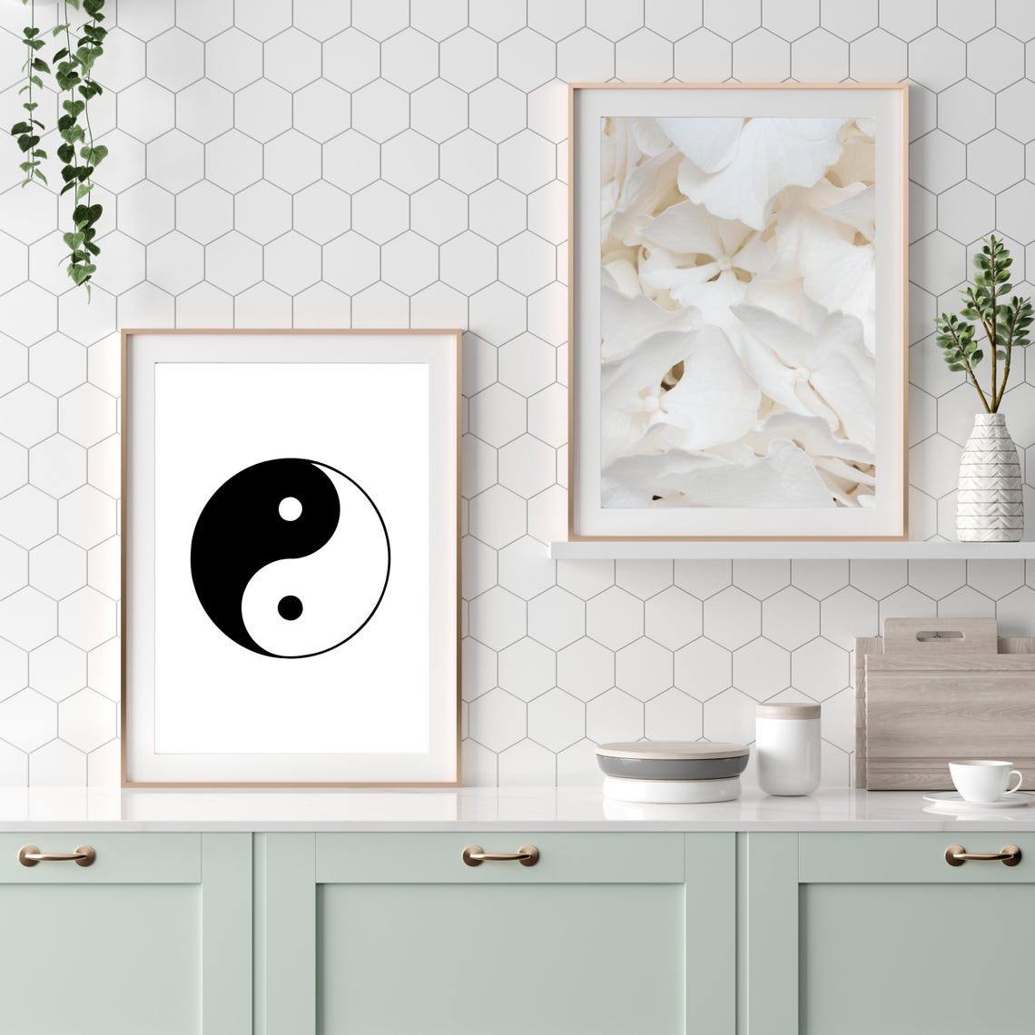 Yin Yang Symbol Balance Harmony Minimalist Black White Poster - Image 2