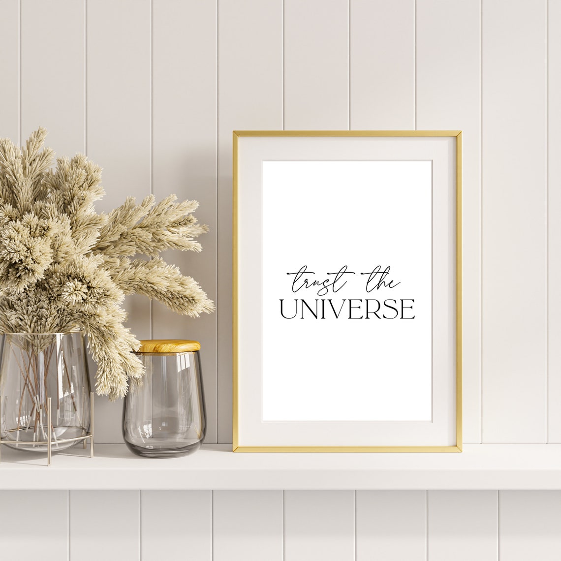 Trust The Universe Spiritual Affirmation Quote Minimalist Boho Poster - Image 3