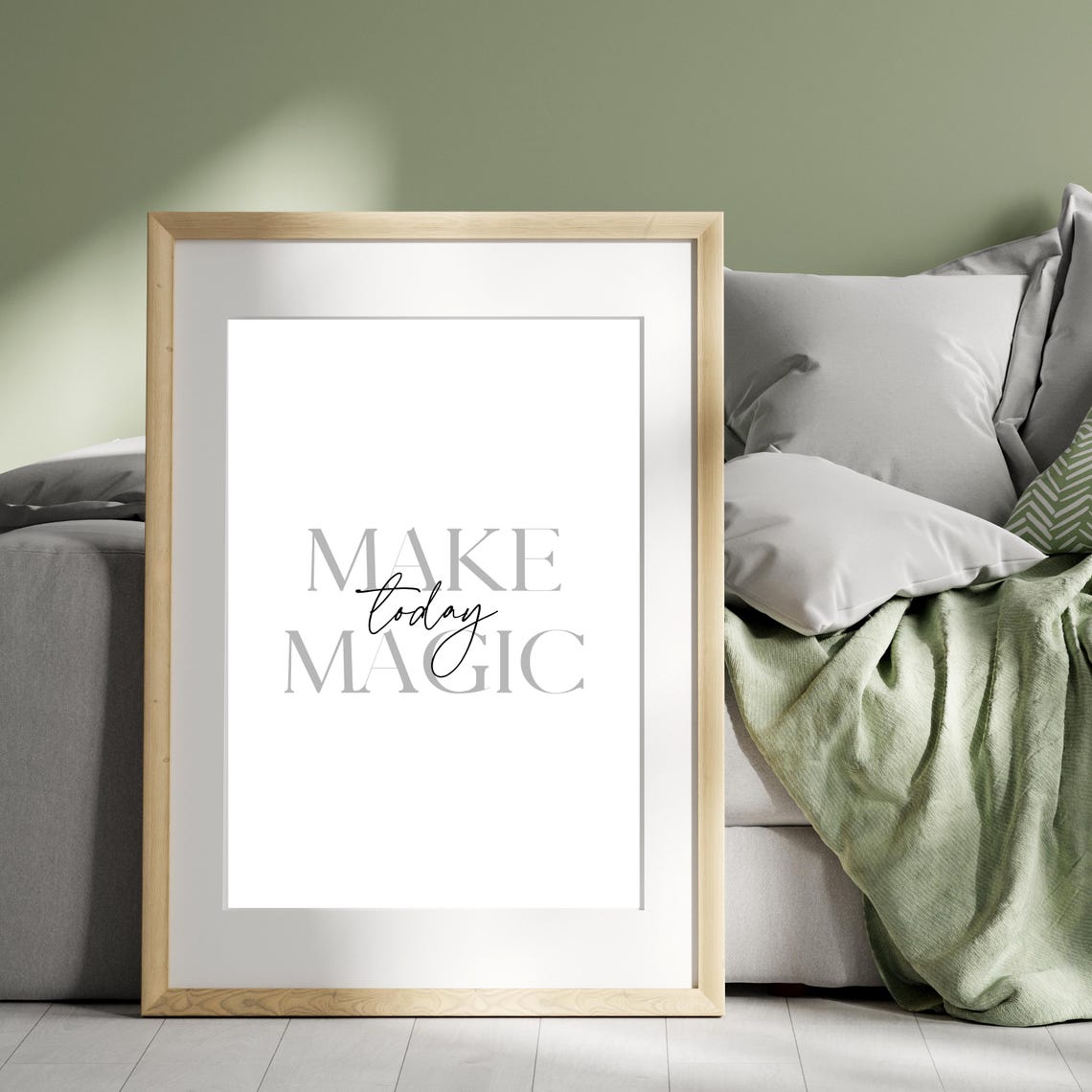 Make Today Magic Motivational Quote Script Typography Wall Art - Image 2