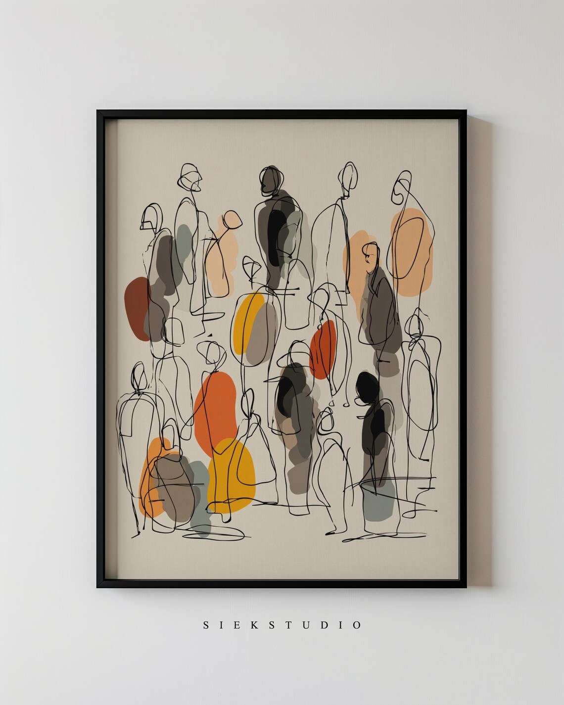 Modern Abstract Figurative Line Sketch, Art Print