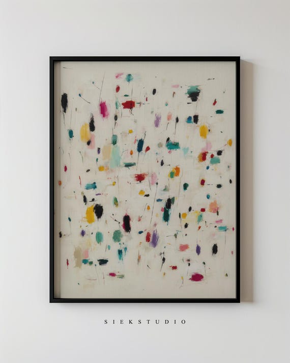 Abstract Colorful Wall Art Modern Expressionist Print Bold Splatter Artwork Playful Color Decor Contemporary