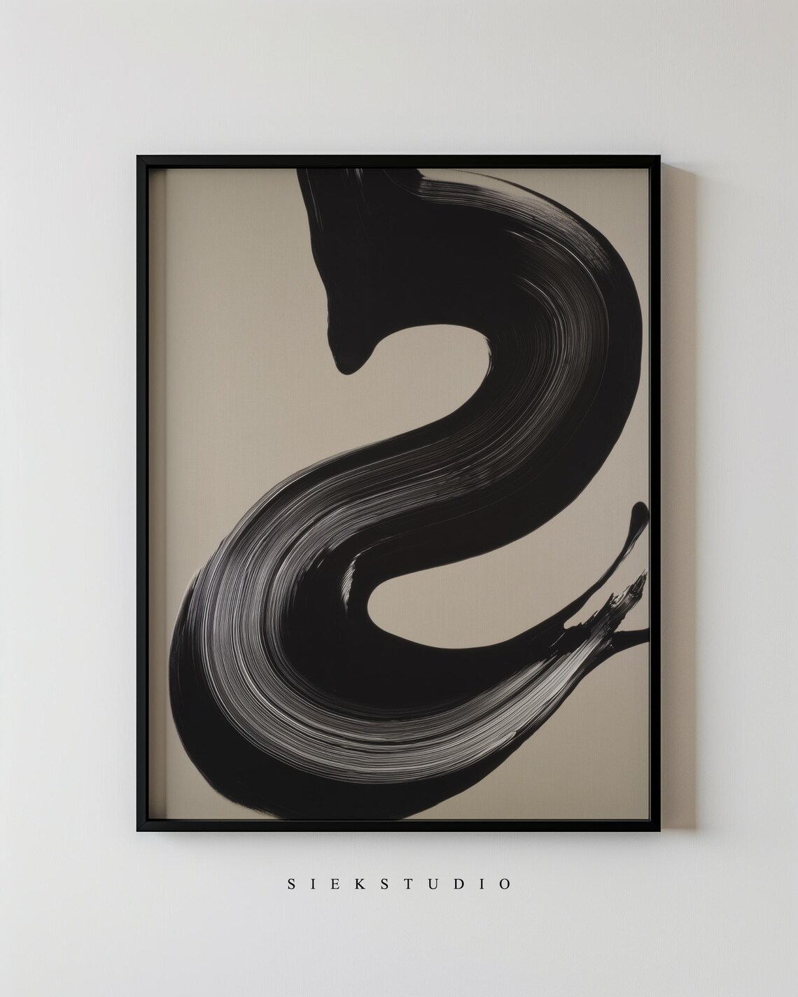 Abstract Minimalist Snail Brushstroke Art Print