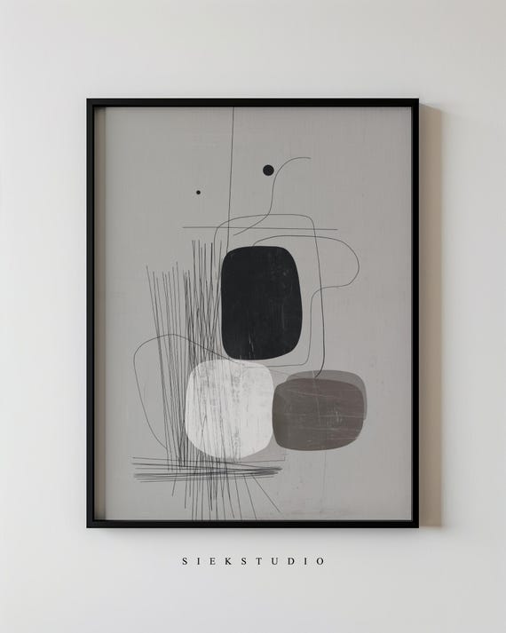 Geometric Line Wall Art, Modern Abstract Poster