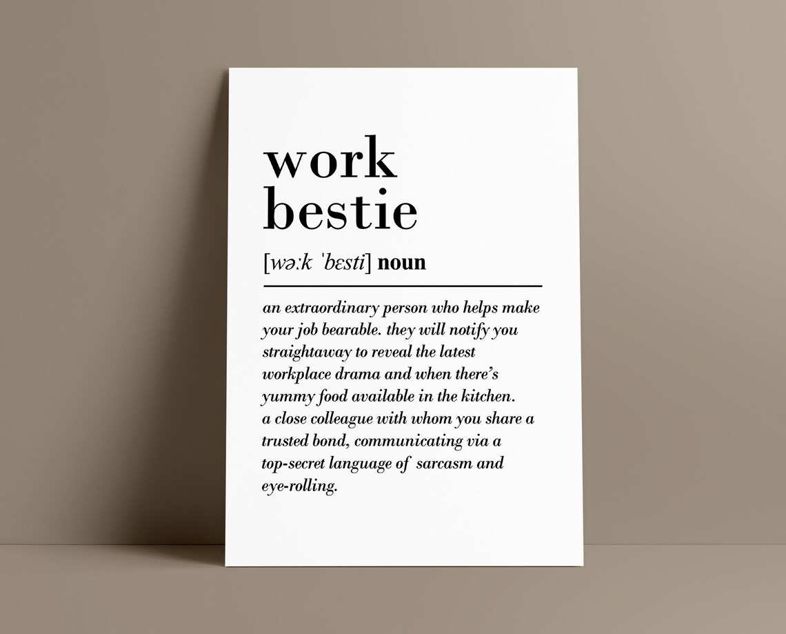 Work Bestie Definition Art Print, Coworker Gift - Image 2