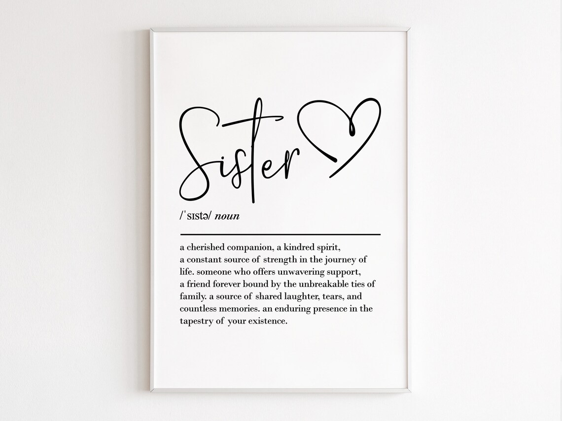 Sister Definition Quote Print, Birthday Gift for Her - Image 3