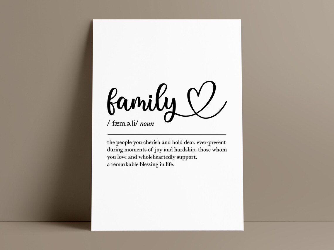 Family Definition Wall Art, Gift For Her Mum Dad - Image 2