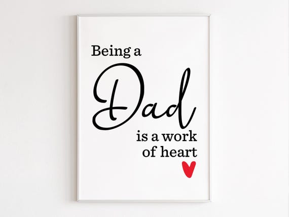 Dad Print Wall Art Gifts Birthday Gift From Son Daughter Father Day