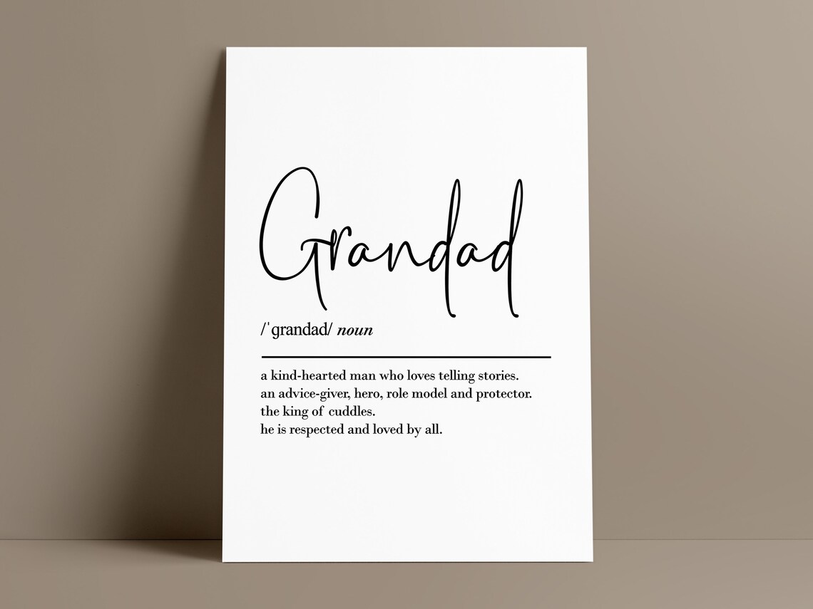 Grandad Definition Art Print, Birthday Gift - Image 2