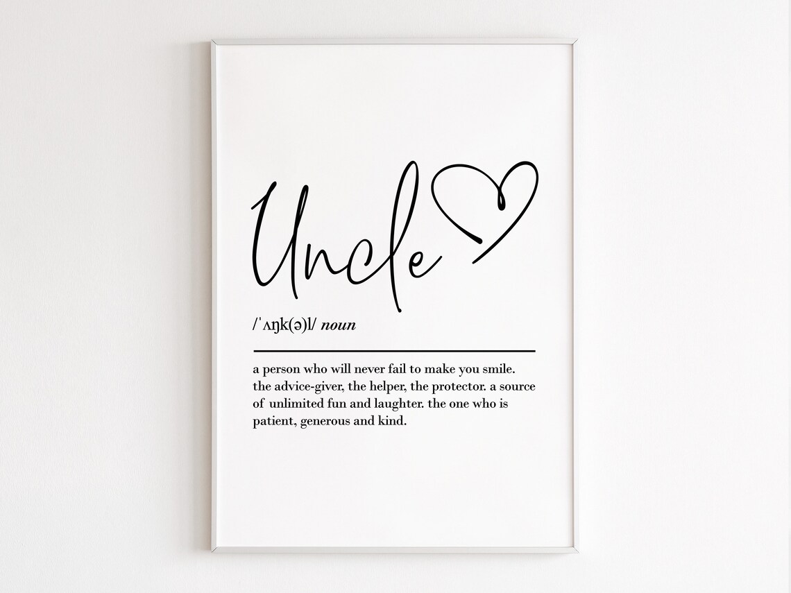 Uncle Definition Art Print, Birthday Gift For Him - Image 3