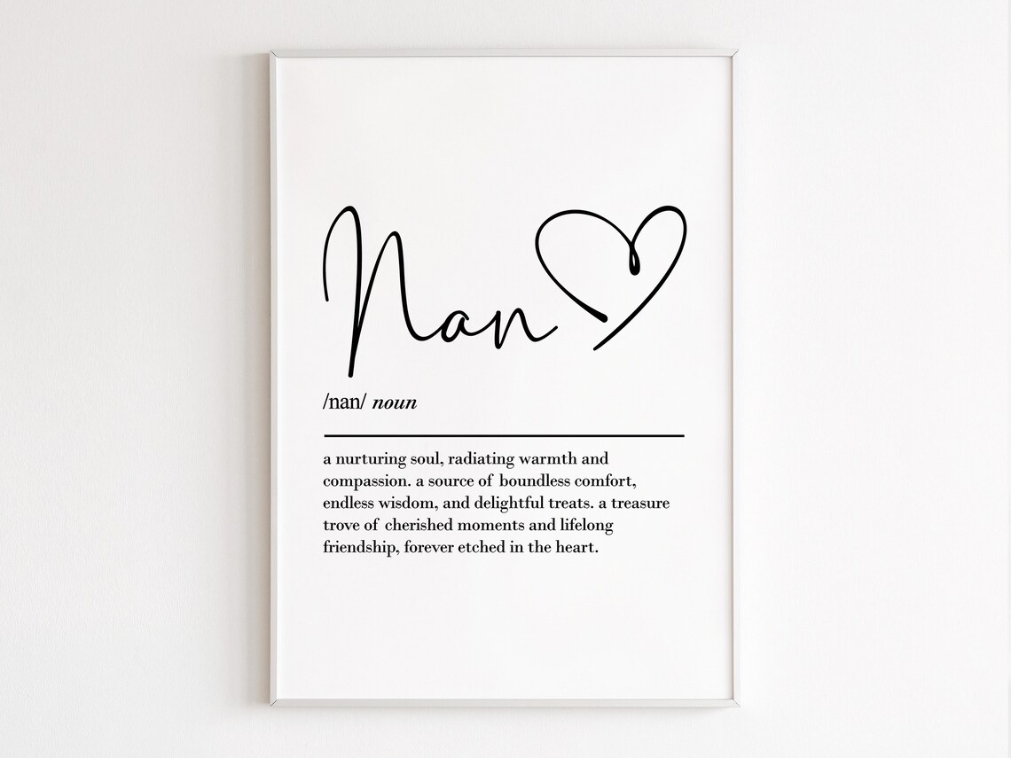 Nan Definition Wall Art Print, Grandkids Gift - Image 3