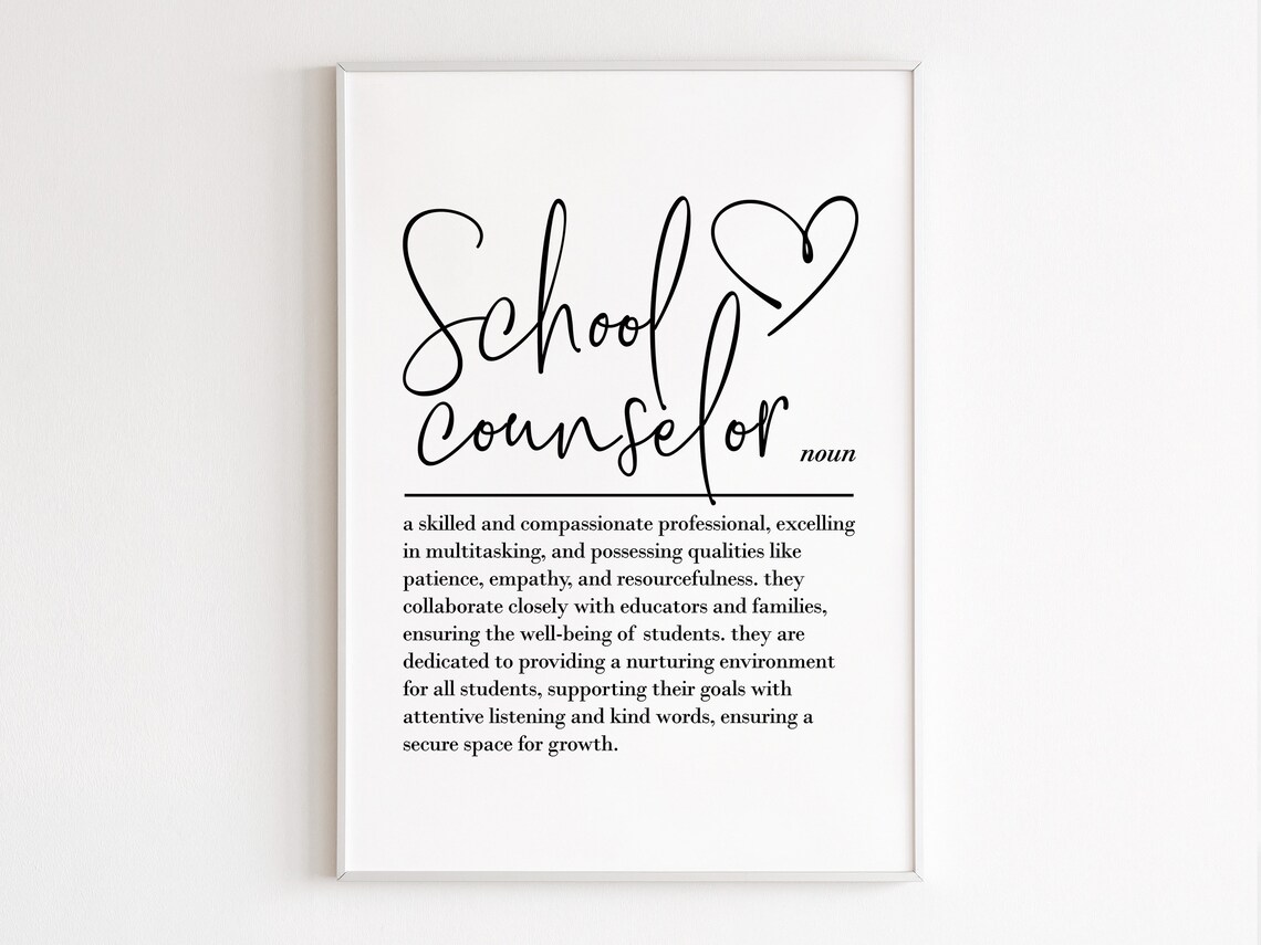 School Counselor Definition Art Print, Thank You Gift - Image 3