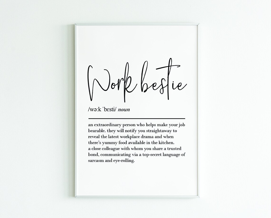 Work Bestie Definition Art Print, Farewell Gift