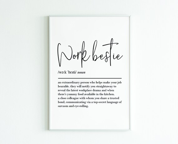 Work Bestie Definition Art Print, Farewell Gift