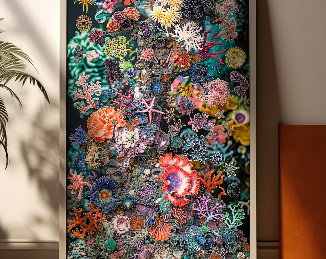 Vibrant Coral Reef Underwater Ecosystem Colorful Ocean Life Poster