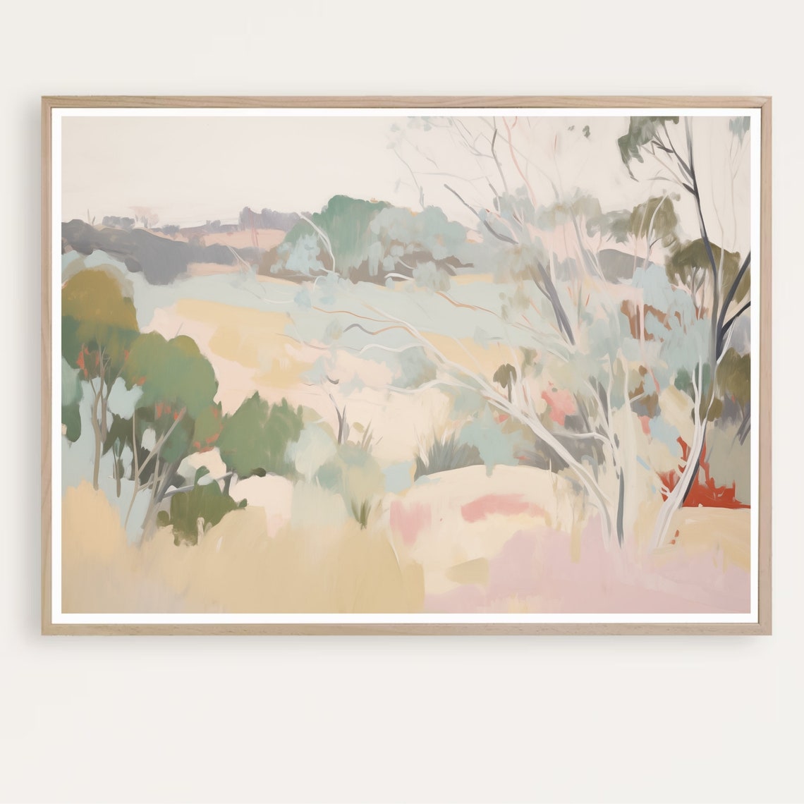 Australia Landscape Art Australian Outback Print Watercolor Painting Tree Wall Large Abstract Instant