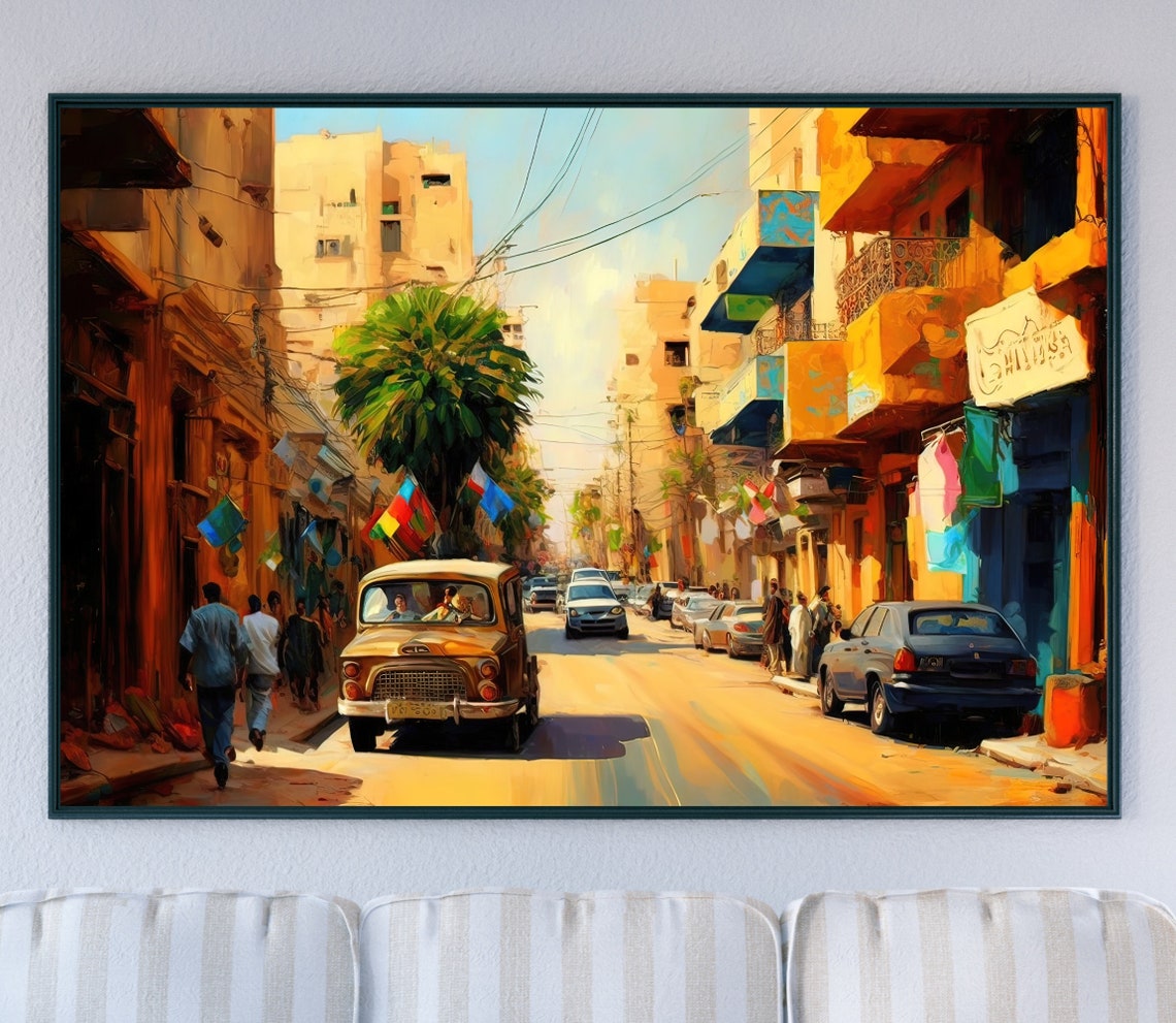 Lahore Painting Pakistan Wall Art Lahore Cityscape Asia Print Pakistani Painting Pakistani Home Decor Pakistan Print Pakistani Street - Image 5