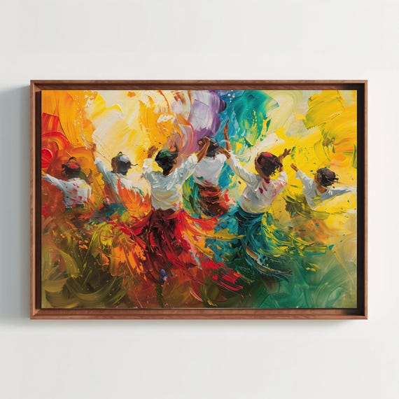 Festival Of Colors Abstract Print Vibrant Holi Wall Art Indian Cultural Decor Colorful Modern Art Ready To Hang