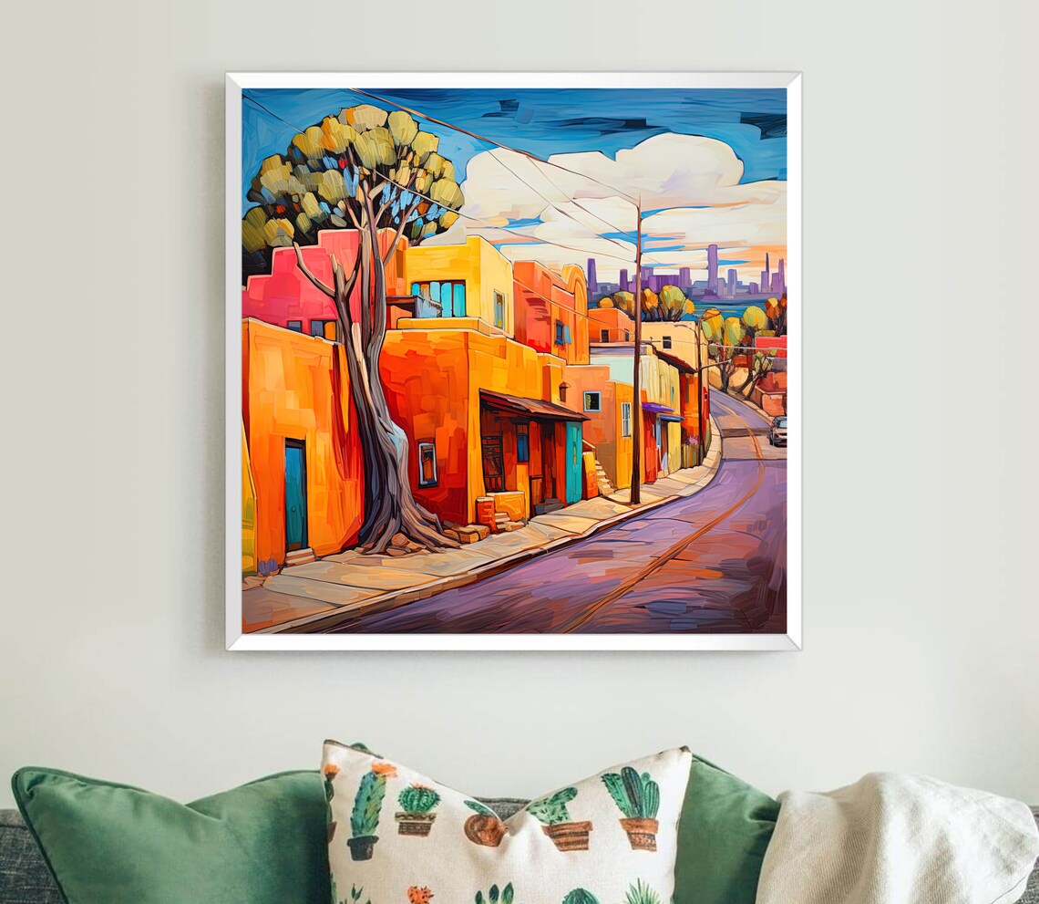 Santa Fe Street Art Print, New Mexico Decor - Image 5