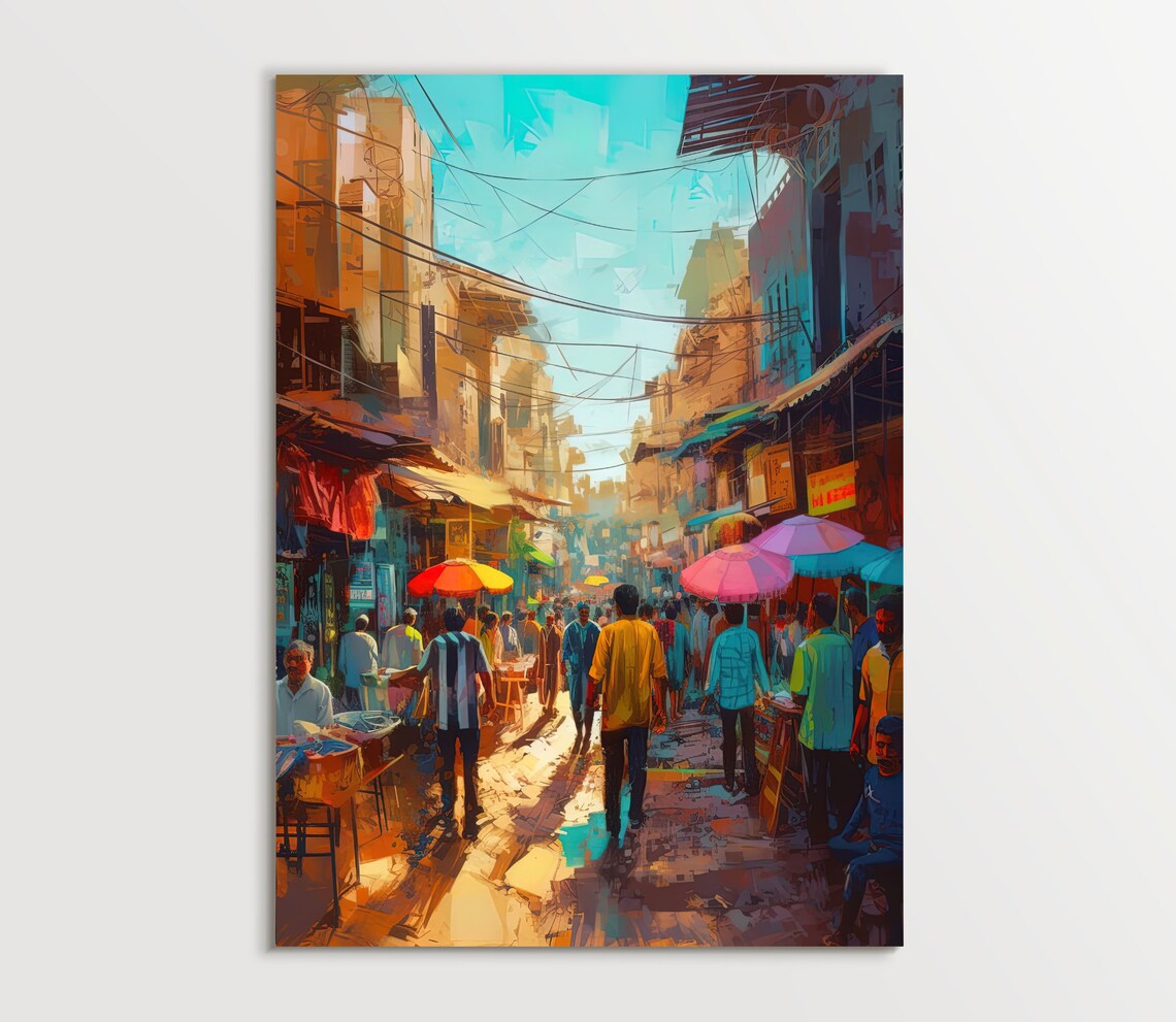 Lahore Pakistani Market Art Print, Street Scene - Image 5
