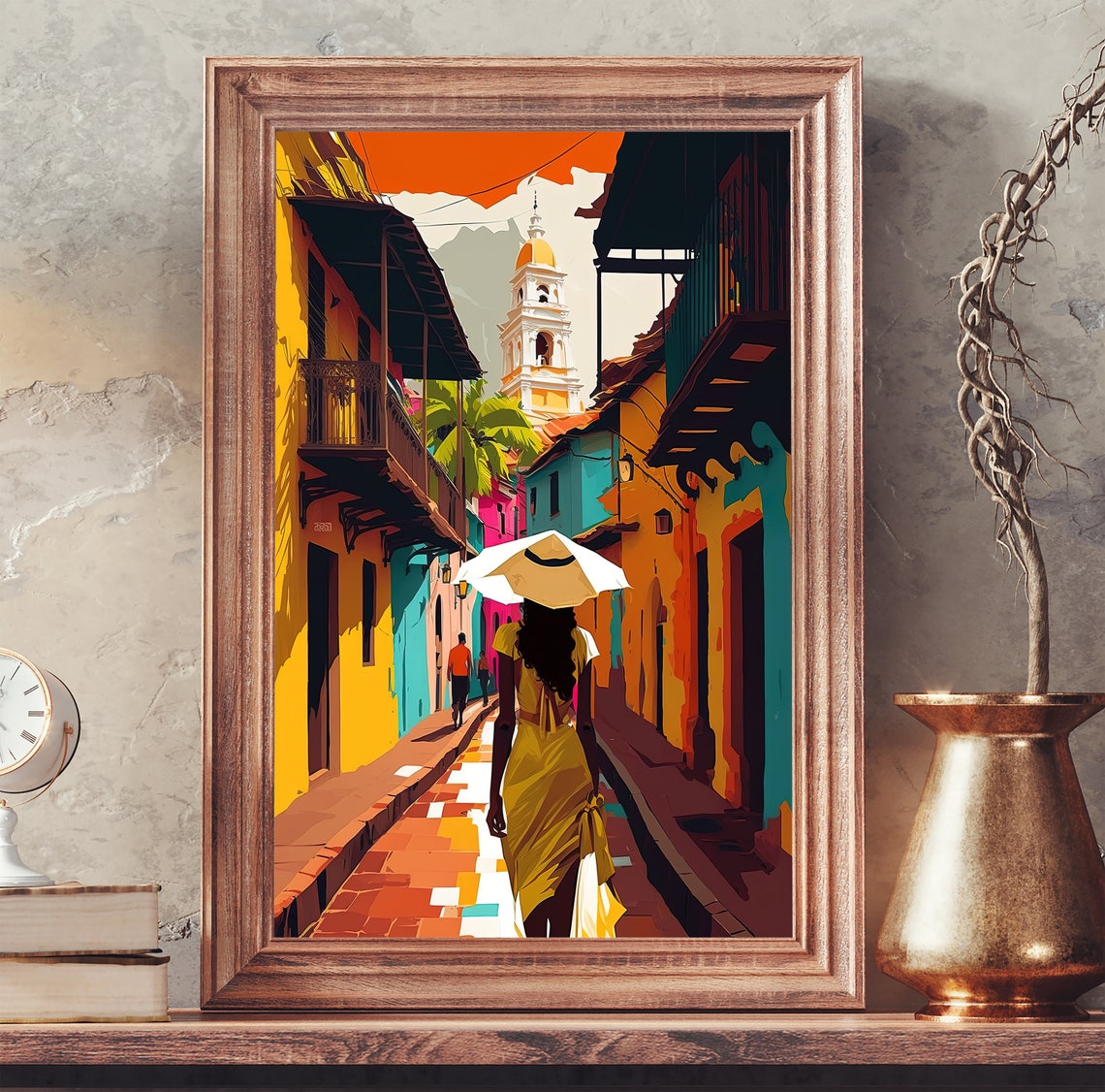 Colombia Modern Art Print Colombia Painting Cartagena Travel Print Caribbean Wall Art Poster Caribbean Travel Print Colombia Wall Decor - Image 3