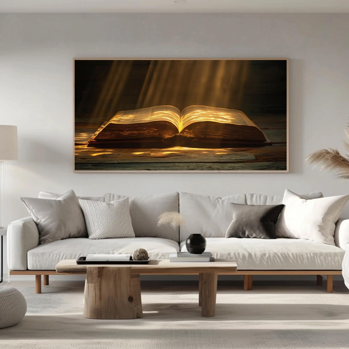 Open Bible Bathed In Golden Rays Of Heavenly Light Art Poster - Image 4