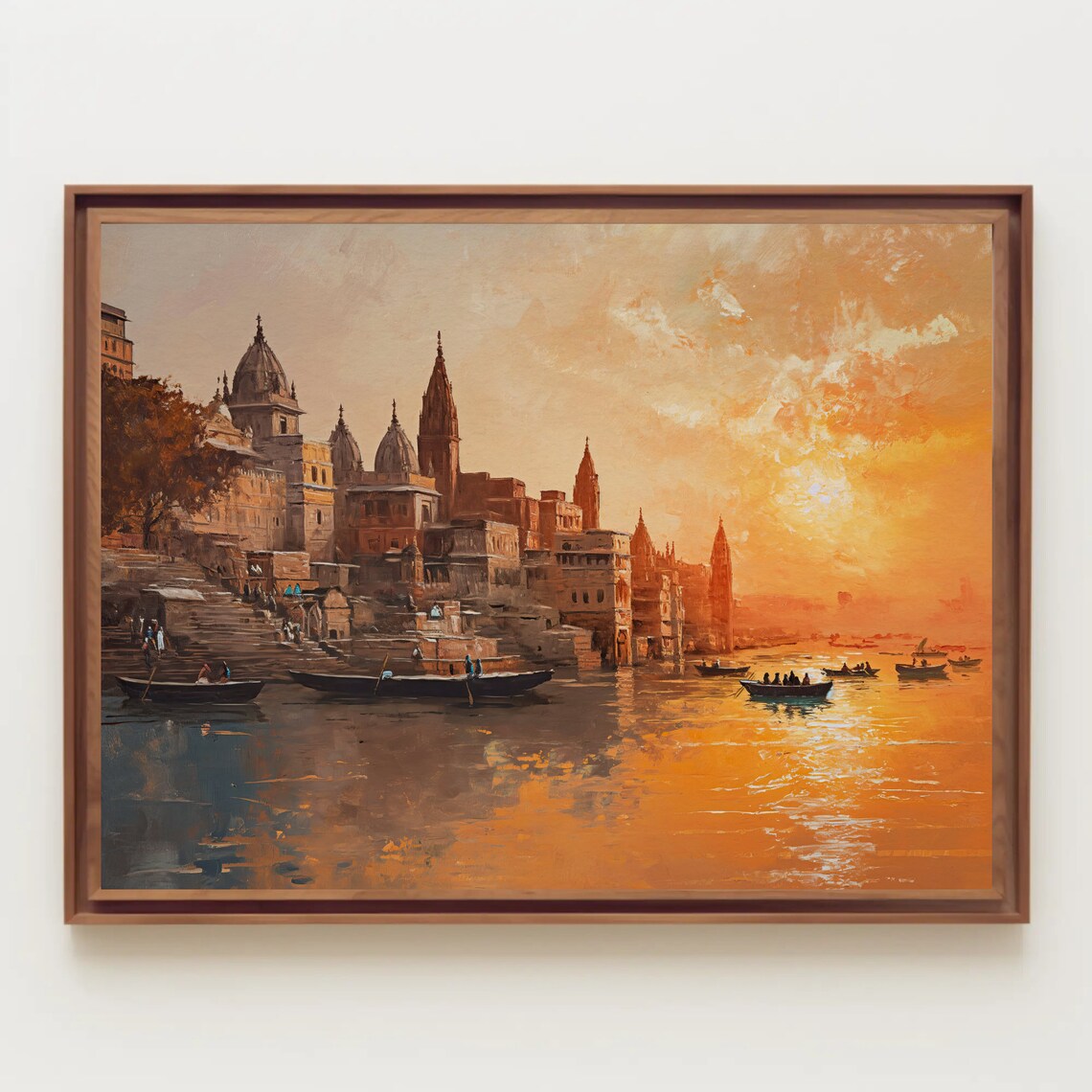 Varanasi Sunset Travel Poster, India Wall Art - Image 5
