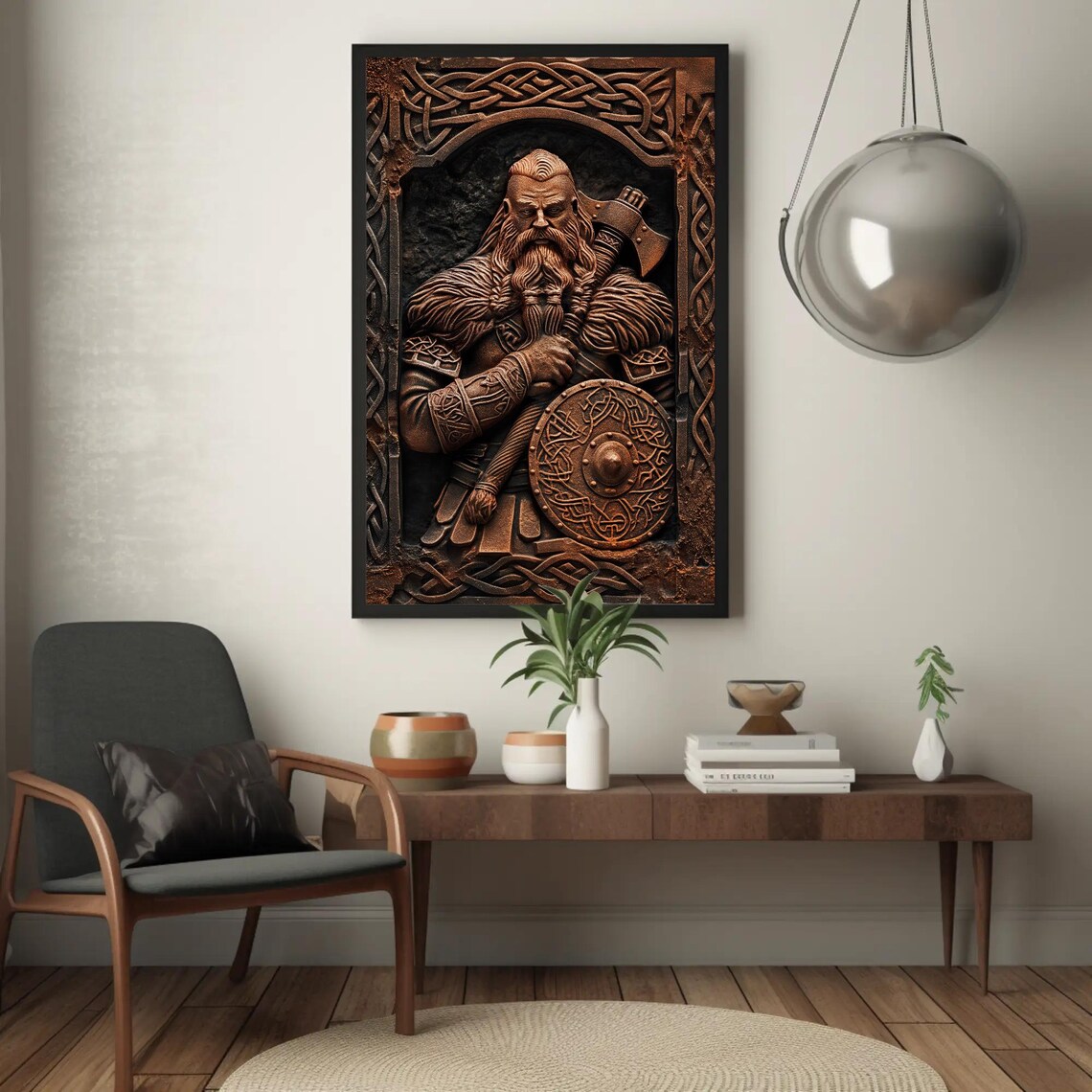 Viking Scandinavian Warrior Art Print, Nordic Style - Image 2