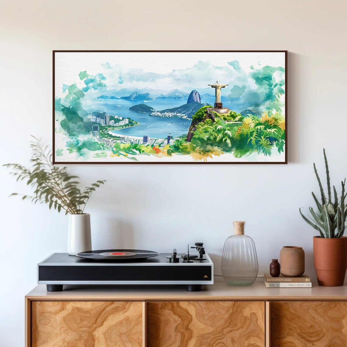 Rio De Janeiro Christ The Redeemer Watercolor Art Print - Image 3