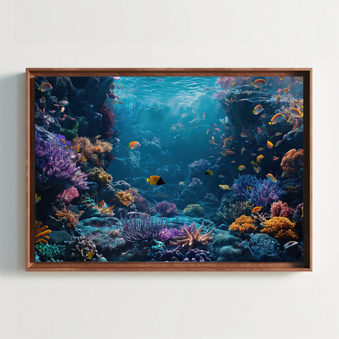 Colorful Coral Reef Underwater Scene Tropical Fish Ocean Life Poster