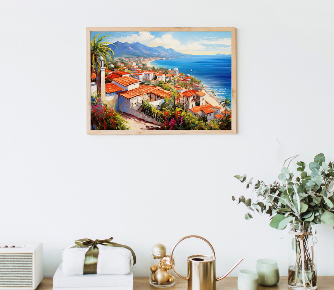 Puerto Vallarta Travel Poster, Mexican Painting - Image 5