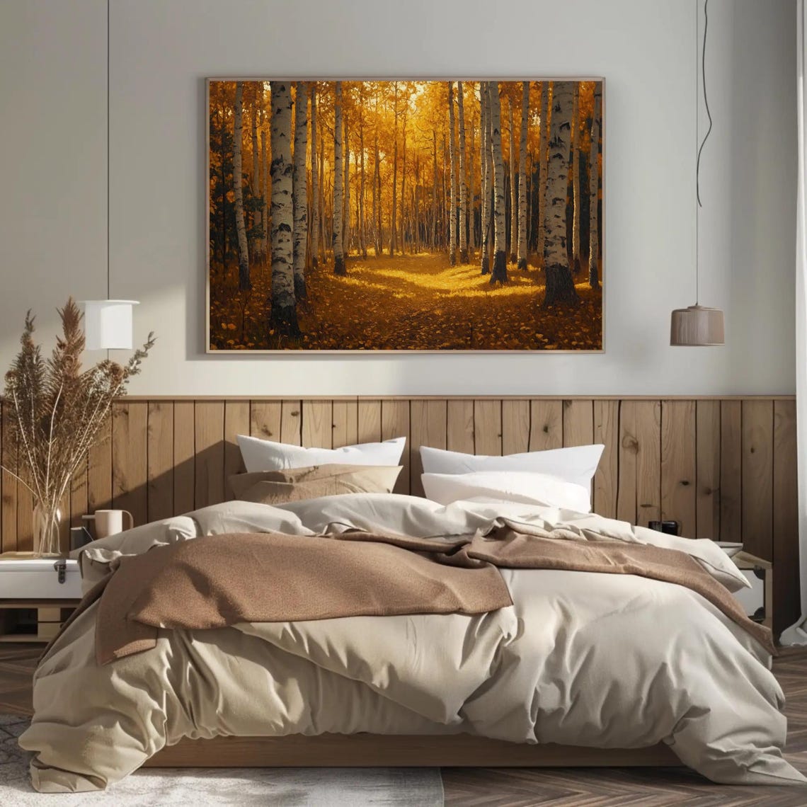 Golden Aspen Grove In Warm Autumn Sunlight Fall Landscape Poster - Image 3