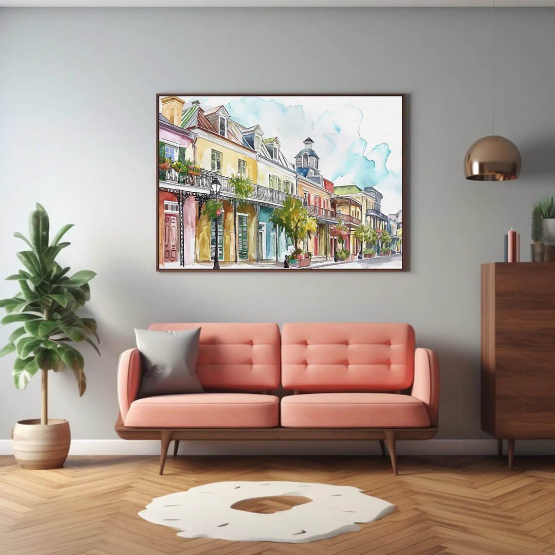 New Orleans French Quarter Travel Poster, Panoramic View - Image 3