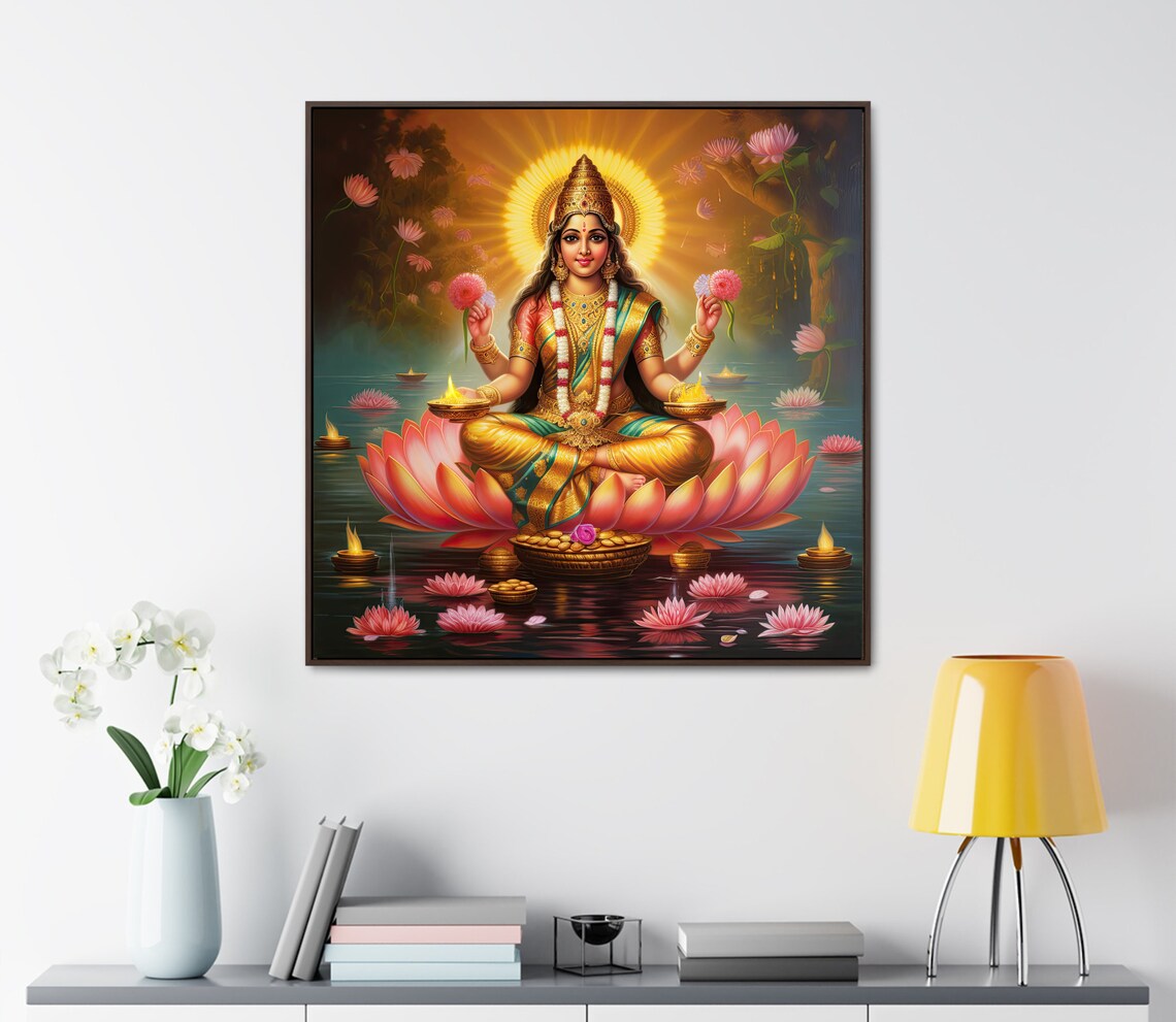 Lakshmi Hindu Goddess Art Print, Wealth Theme - Image 3