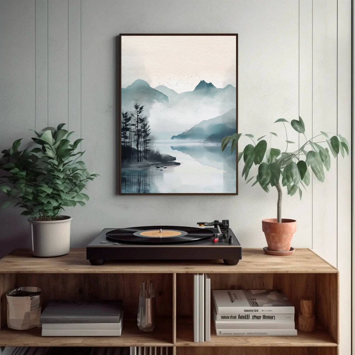 Lake Watercolor Painting, Nature Wall Art Print - Image 2