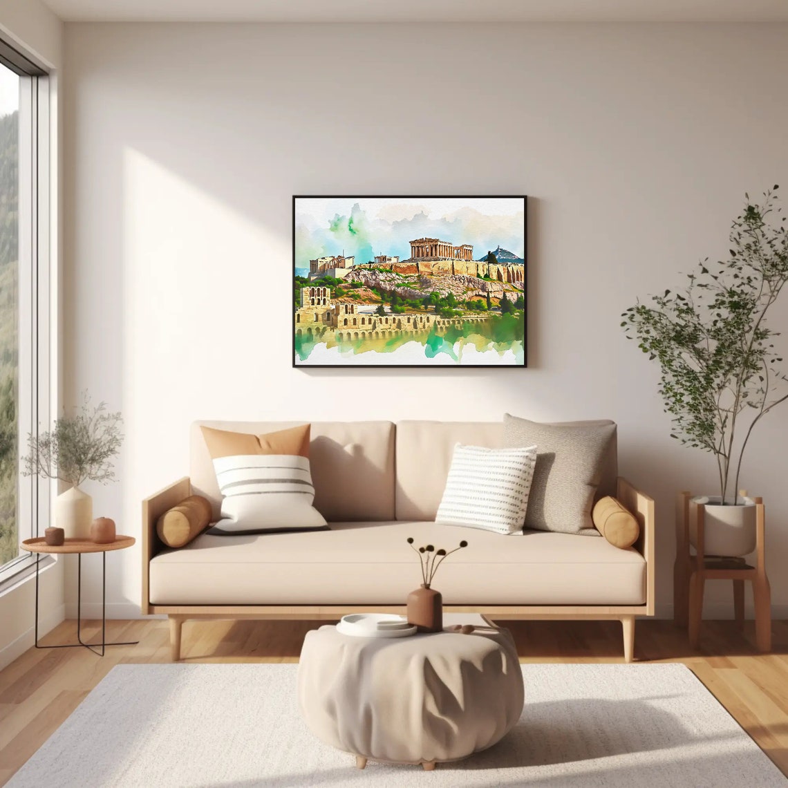 Athens Acropolis Parthenon Watercolor Ancient Landmark Poster - Image 2