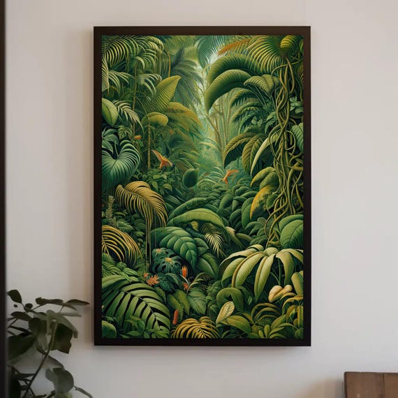 Henri Rousseau Tropical Jungle Oil Painting Art Print