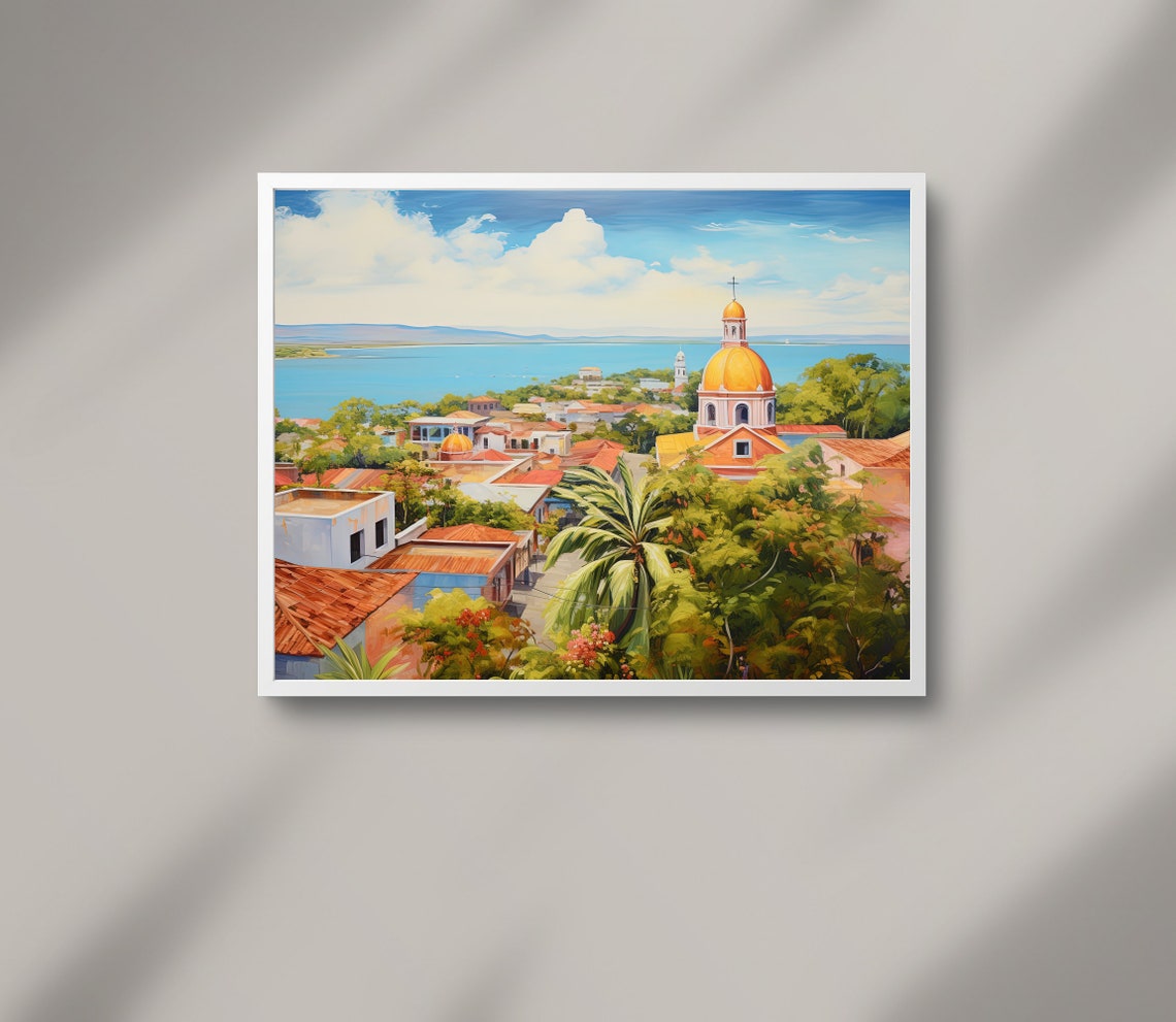 Managua Art Print Nicaragua Art Nicaragua Prints Nicaraguan Home Decor Managua Print Managua Oil Painting Wall Art - Image 2