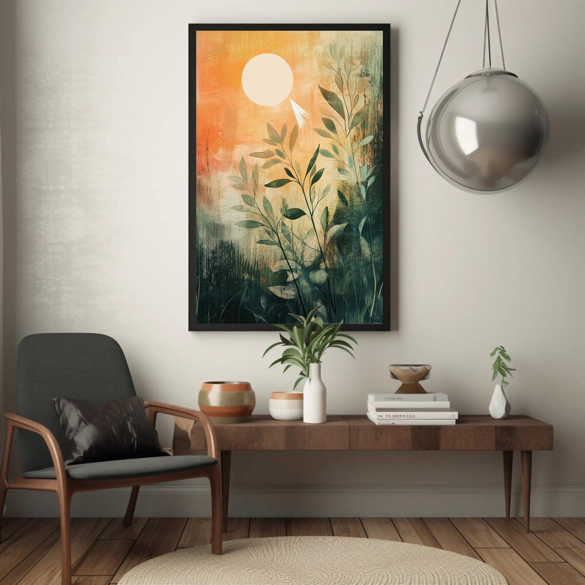 Abstract Botanical Garden of Green Leaves Under a Blazing Sun Poster - Image 4