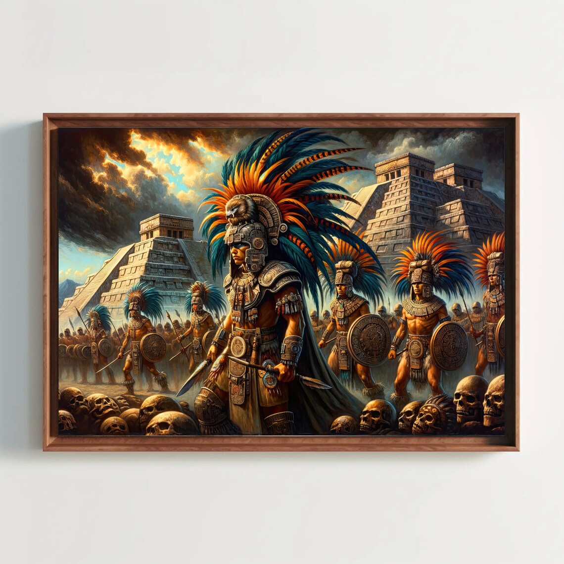Aztec Warriors, Mexican Cultural Historical Art Print - Image 5