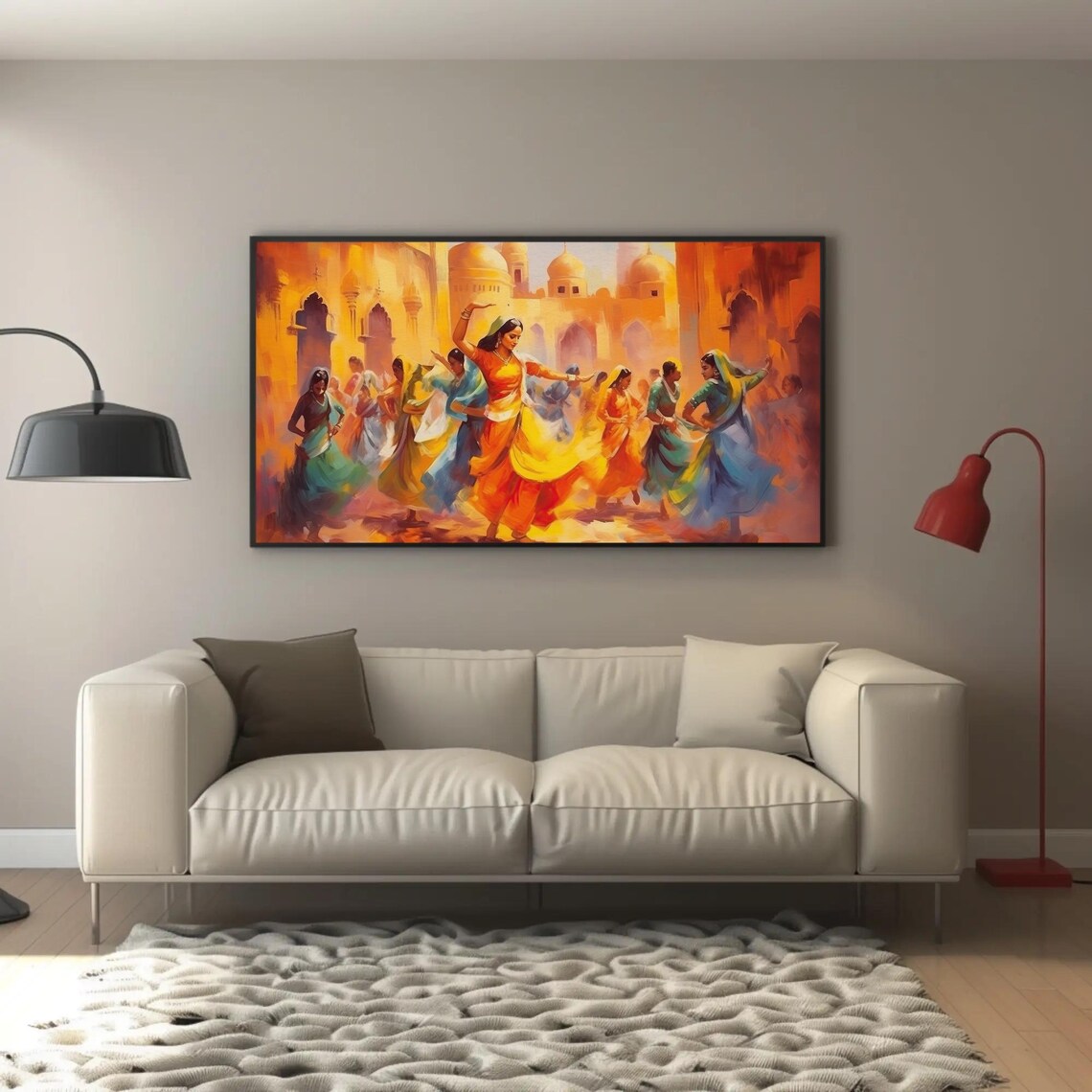 Rajasthani Folk Dance Painting, Indian Home Decor - Image 2
