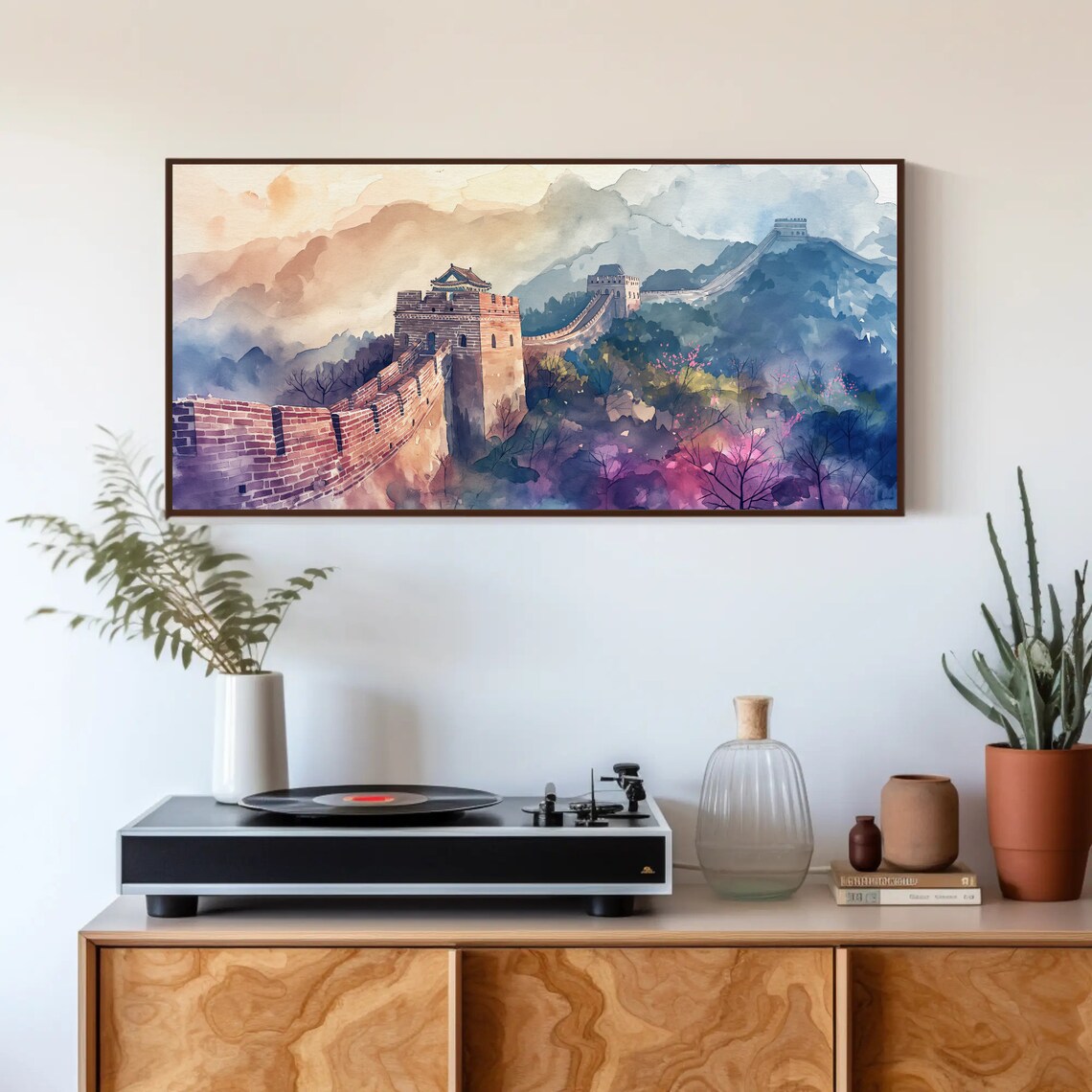 China Great Wall Watercolor Art Print, Chinese Travel - Image 3
