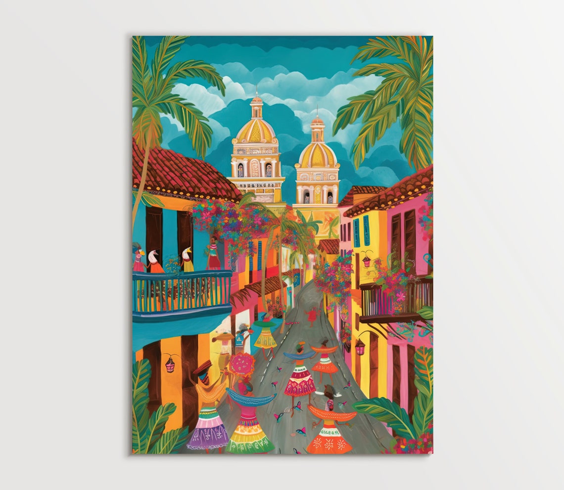Colombia Art Print Cartagena Travel Poster Caribbean Art Deco Wall Decor Colombian Art Colombia Gift Colombia Home Decor Wall Art - Image 4