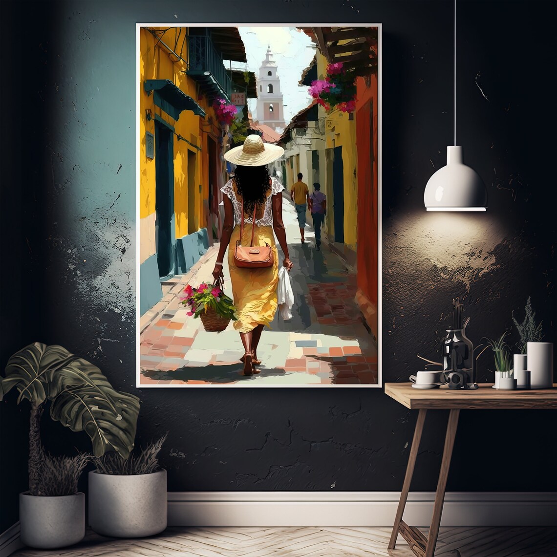 Colombia Woman Cartagena Caribbean Travel Poster - Image 5