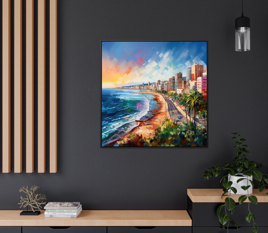 Beirut Seafront Skyline Sunset Mediterranean Lebanon Travel Poster - Image 3