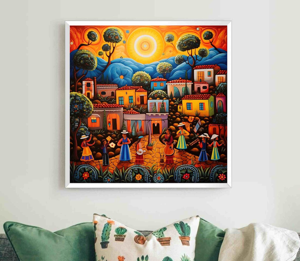 Mexico Folk Art, Oil-Painting Style Art Print - Image 5