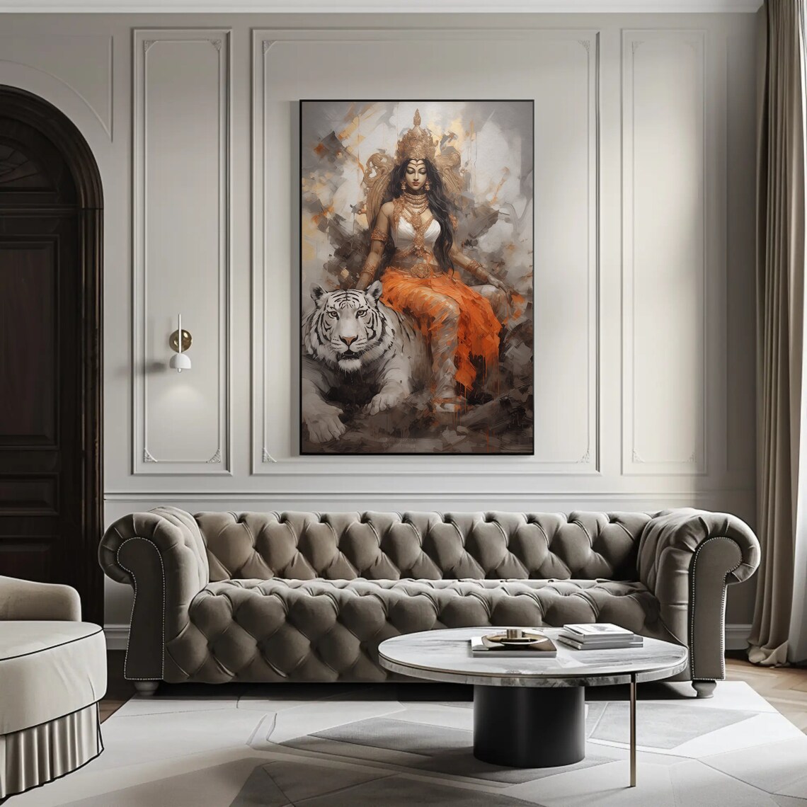 Goddess Durga Indian Religious Art Print - Image 2