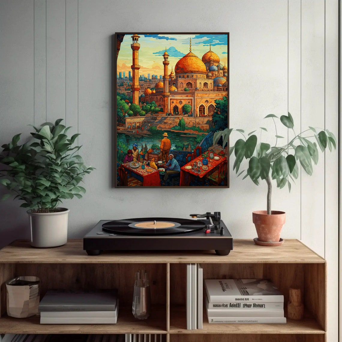 Ancient India City Landscape Golden Domes Vertical Fantasy Poster - Image 2