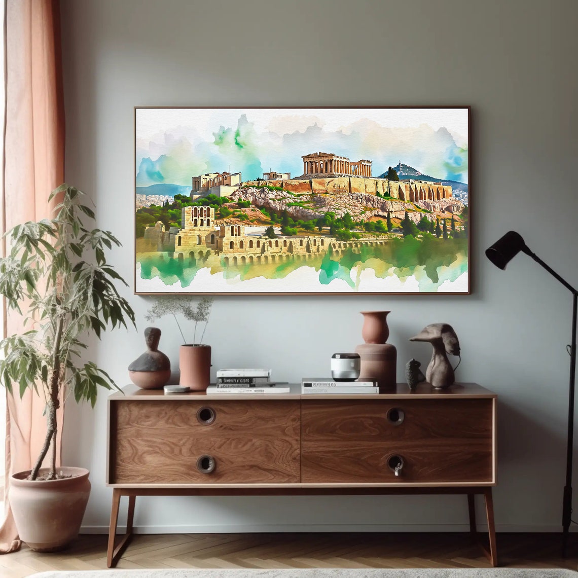 Athens Acropolis Parthenon Watercolor Ancient Landmark Poster - Image 5