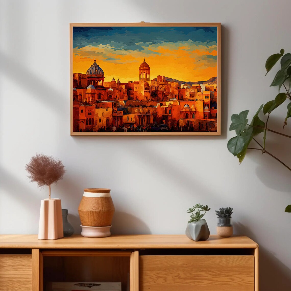 Rajasthan India Wall Art, Modern Oil Painting Print - Image 4