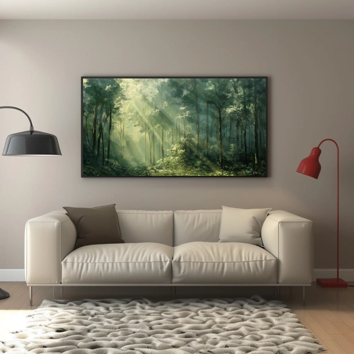 Sunlight Streaming Through a Lush Green Forest Canopy Poster - Image 4